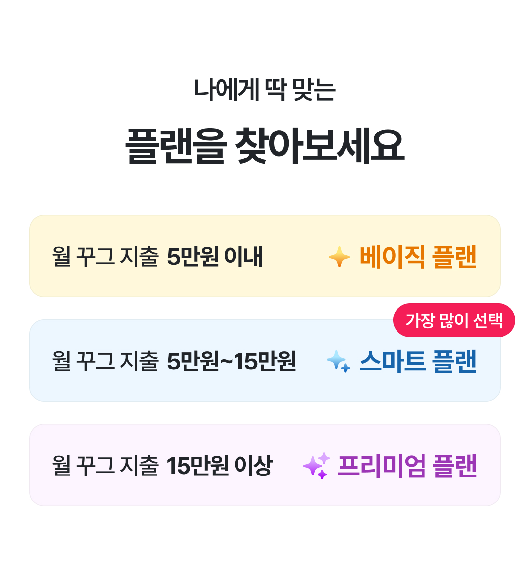 나에게 딱 맞는 플랜 이미지